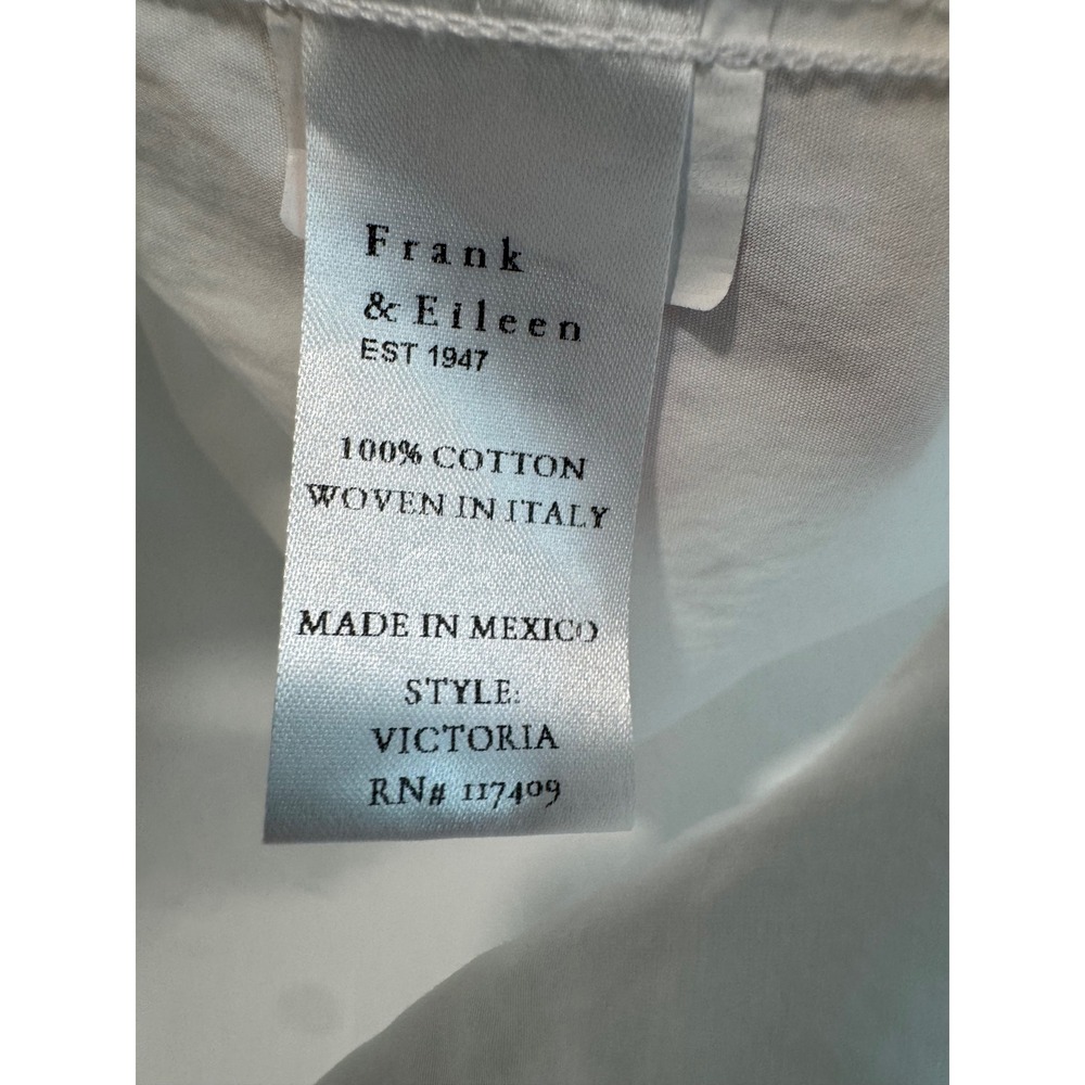 Frank & Eileen Victoria White Cotton Tuxedo Bib Front Shirt Womens Small S - Picture 8 of 11